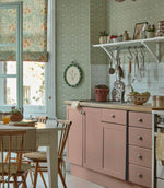 Bower Fabric / Bough's Green / Rose - Just Fabrics