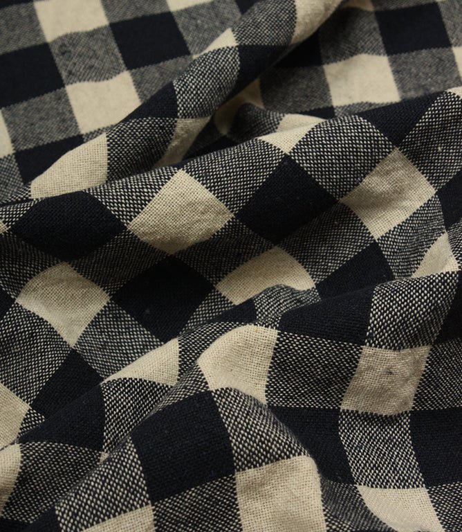 Aldsworth Check Fabric / Indigo - Just Fabrics