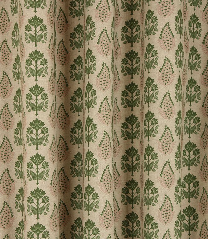 Nora Fabric / Soft Pink / Sap Green - Just Fabrics