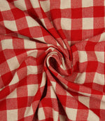 Aldsworth Check Fabric / Red - Just Fabrics