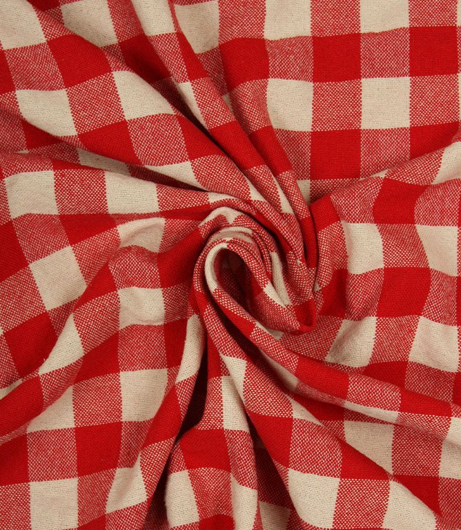 Aldsworth Check Fabric / Red - Just Fabrics