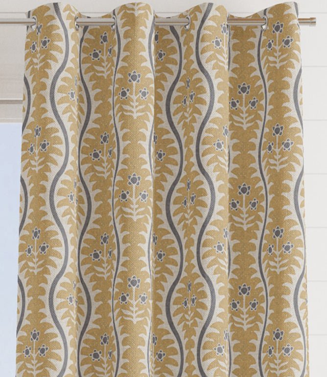 Elbury Vine Fabric / Ochre - Just Fabrics