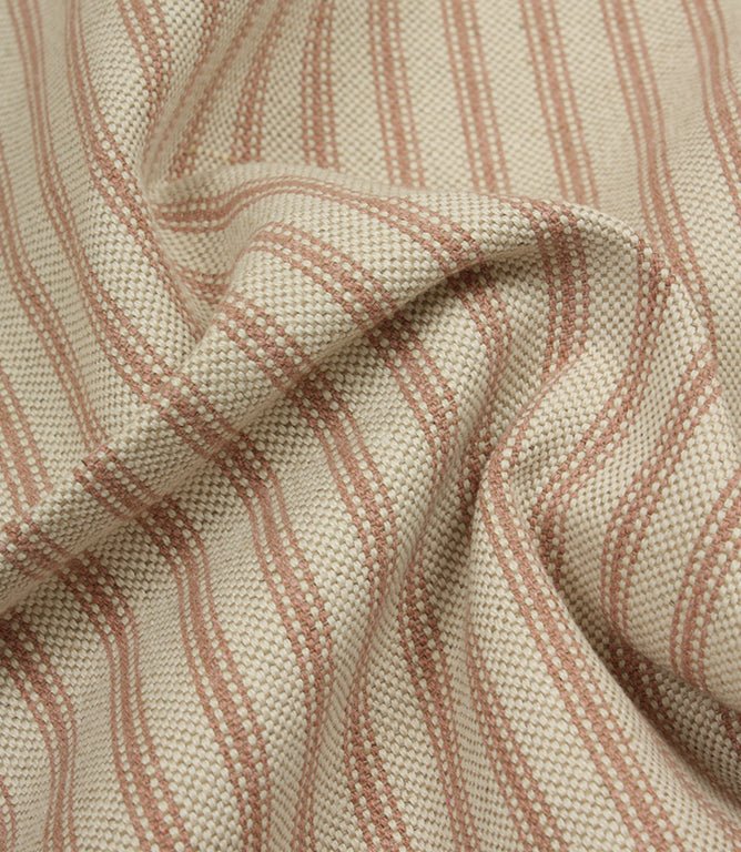 JF Linen Ticking Fabric / Pink - Just Fabrics