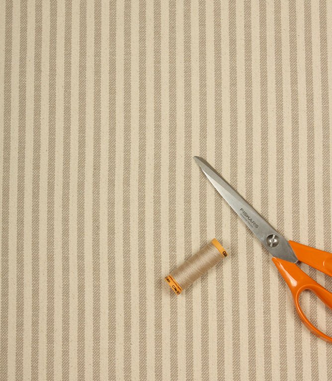 Broadway Stripe Fabric / Natural - Just Fabrics