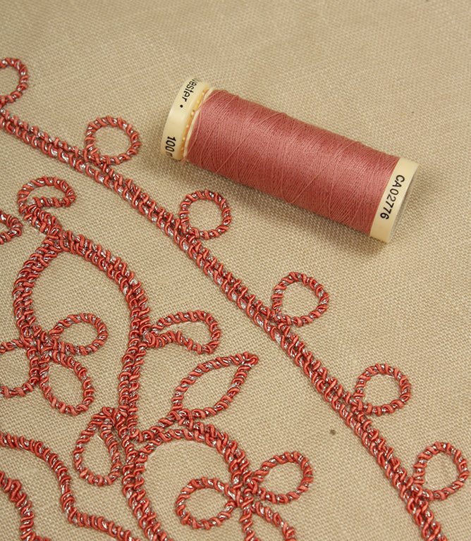 Kashmir Fabric / Stone / Rose - Just Fabrics