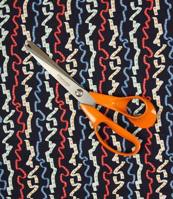 All Wrapped Up Fabric / Navy - Just Fabrics