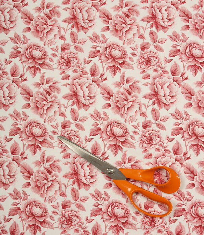 Chateau Rose Fabric / Red - Just Fabrics