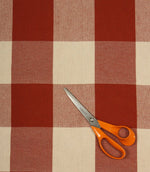 Aldsworth Chunky Check Fabric / Terracotta - Just Fabrics