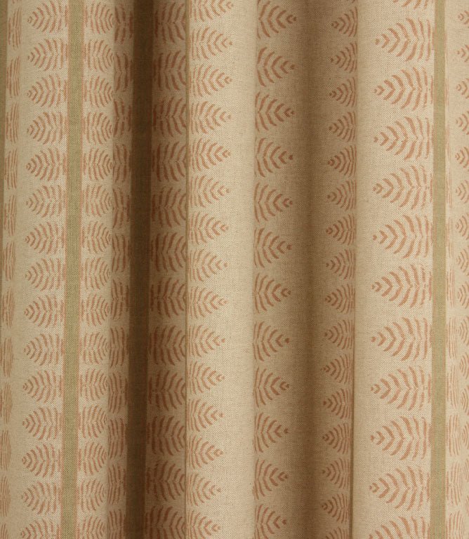 Bella Stripe Fabric / Green & Blush - Just Fabrics
