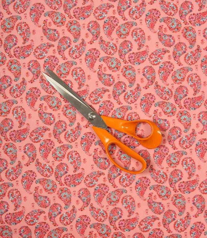 Rafiya Lomond Fabric / Ruby / Flamingo - Just Fabrics