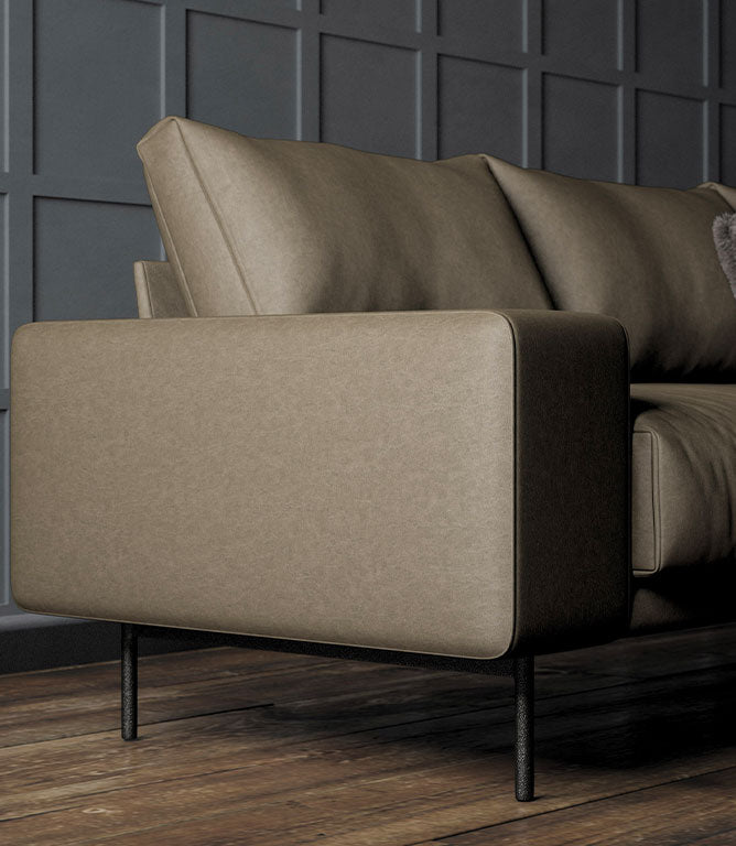 Albury Faux Leather FR Fabric / Taupe - Just Fabrics