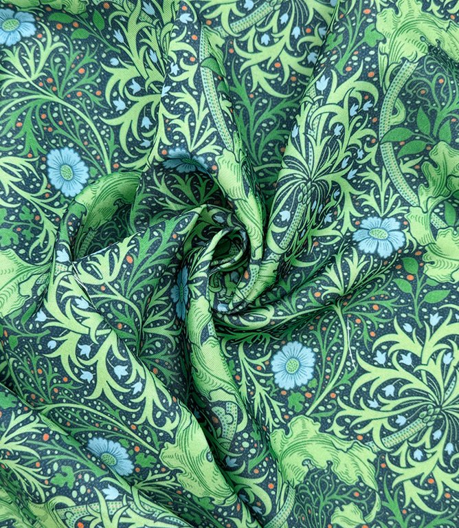 Seaweed Outdoor Fabric / Cobalt - Just Fabrics