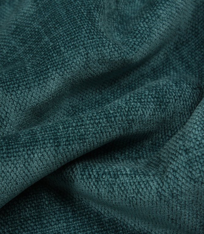 Elcombe Chenille Fabric / Teal - Just Fabrics