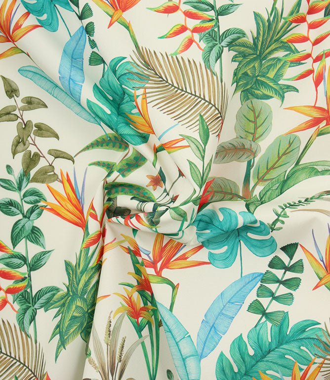 Heliconia Outdoor Fabric / White - Just Fabrics