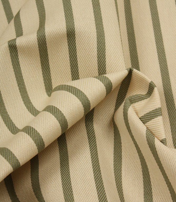 Riviera Stripe Outdoor Fabric / Sap Green - Just Fabrics