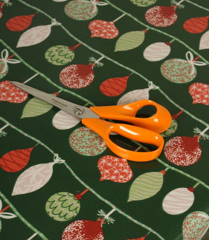 Christmas Decorations PVC Fabric / Green - Just Fabrics
