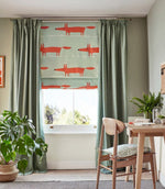 Mr Fox Fabric / Sage / Poppy - Just Fabrics