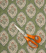 Fleur De Lune Fabric / Sap Green - Just Fabrics