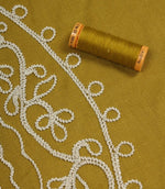 Kashmir Fabric / Ochre / Ivory - Just Fabrics