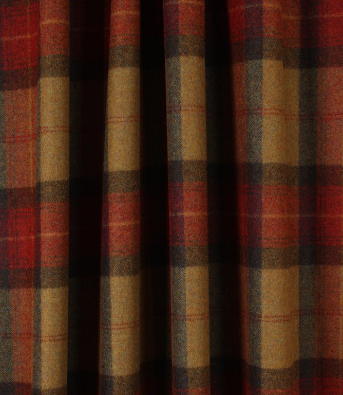 Skye Wool Fabric / Claret - Just Fabrics