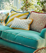 Daisy Trellis Fabric / Emerald / Pearl - Just Fabrics