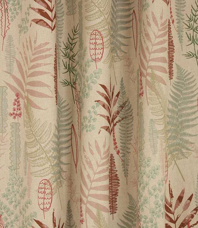 Tropical Leaves Fabric / Eau De Nil / Pink - Just Fabrics