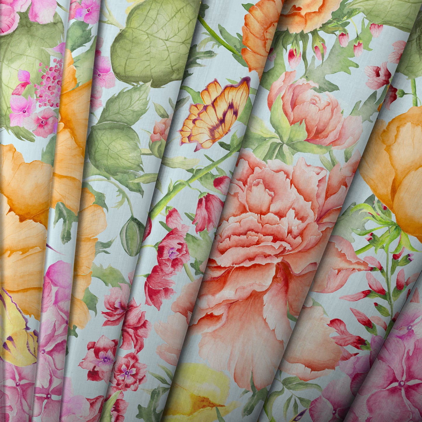 Idalia Fabric / Duck Egg - Just Fabrics