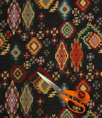 Bohemia Tapestry Fabric / Black - Just Fabrics