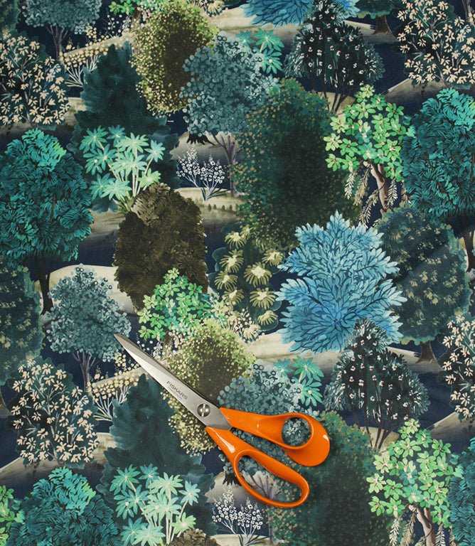 Woodvale Velvet Fabric / Navy - Just Fabrics