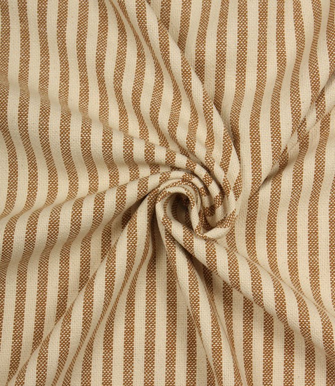 Broadway Stripe Fabric / Caramel - Just Fabrics