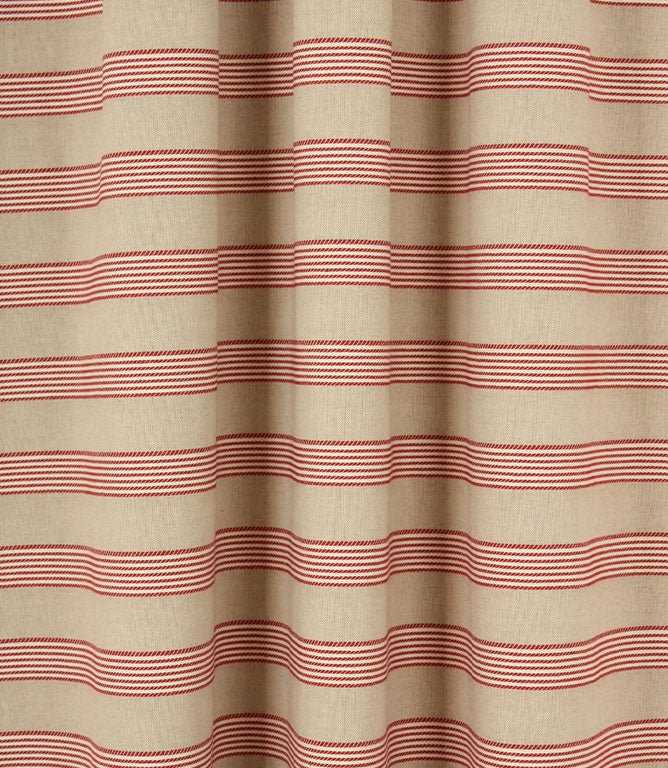 Ludlow Stripe Fabric / Red - Just Fabrics