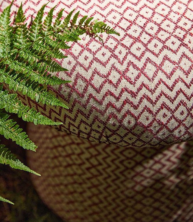 Cheslyn Fabric / Claret / Cream - Just Fabrics