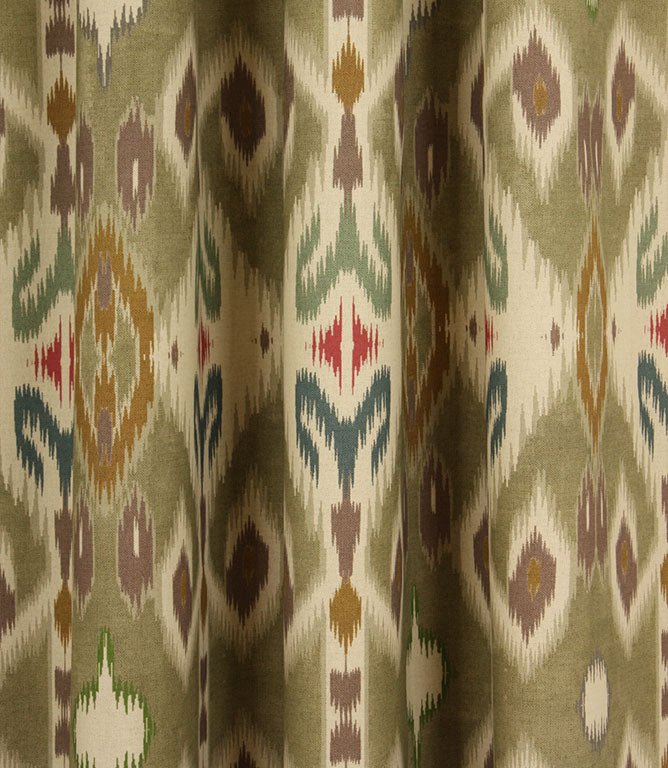 Bibi Ikat Fabric / Matcha - Just Fabrics
