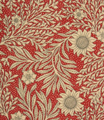 Saltram Floral Acrylic Fabric / Red - Just Fabrics