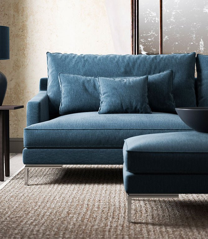 Ripley Chenille FR Fabric / Prussian - Just Fabrics