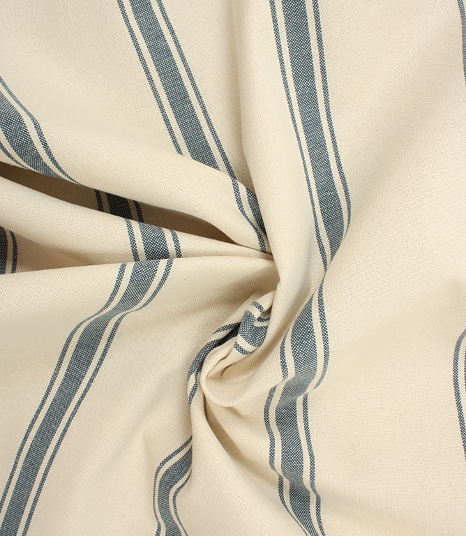 St Agnes Wide Stripe Fabric / Blue - Just Fabrics