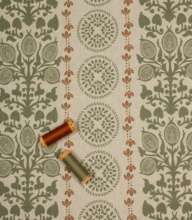 Novelli Fabric / Olive Green / Hazelnut - Just Fabrics
