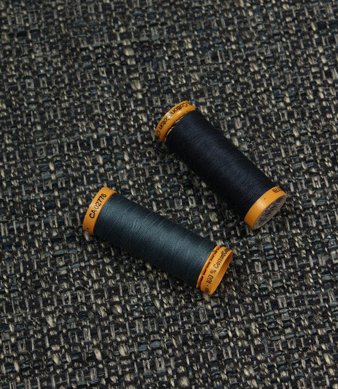 Next Tweed FR Fabric / Dark Blue - Just Fabrics
