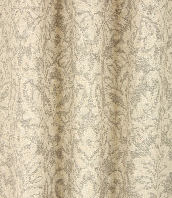 Hester Damask Fabric / Silver - Just Fabrics