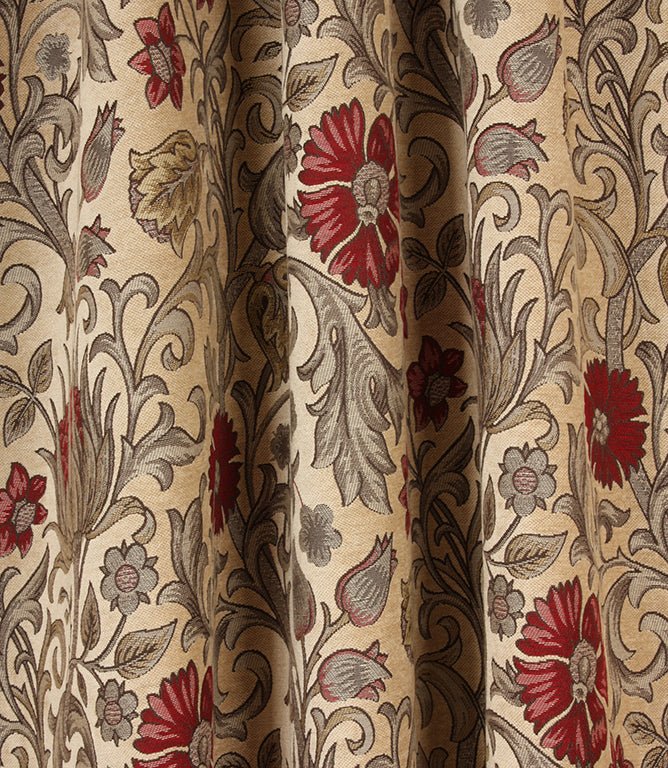 Chalfont Fabric / Red - Just Fabrics