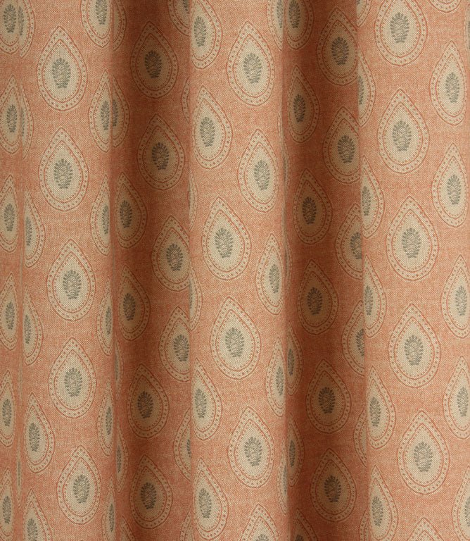 Evie Fabric / Duck Egg / Coral - Just Fabrics