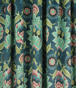 Folk Floral Velvet Fabric / Royal - Just Fabrics