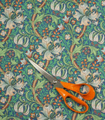 Golden Lily Outdoor Fabric / French Blue - Just Fabrics