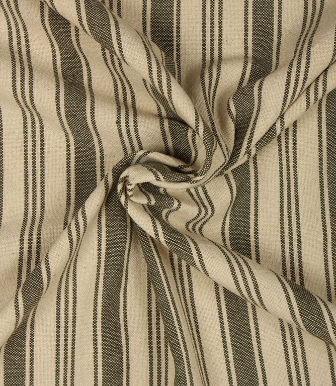 Aldsworth Stripe Fabric / Khaki - Just Fabrics