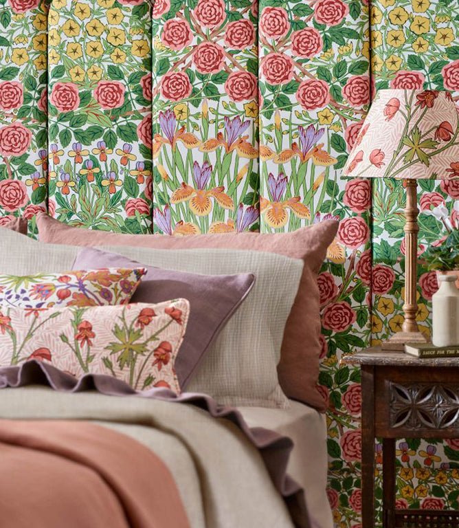 Campanula Fabric / Peacock / Opal - Just Fabrics