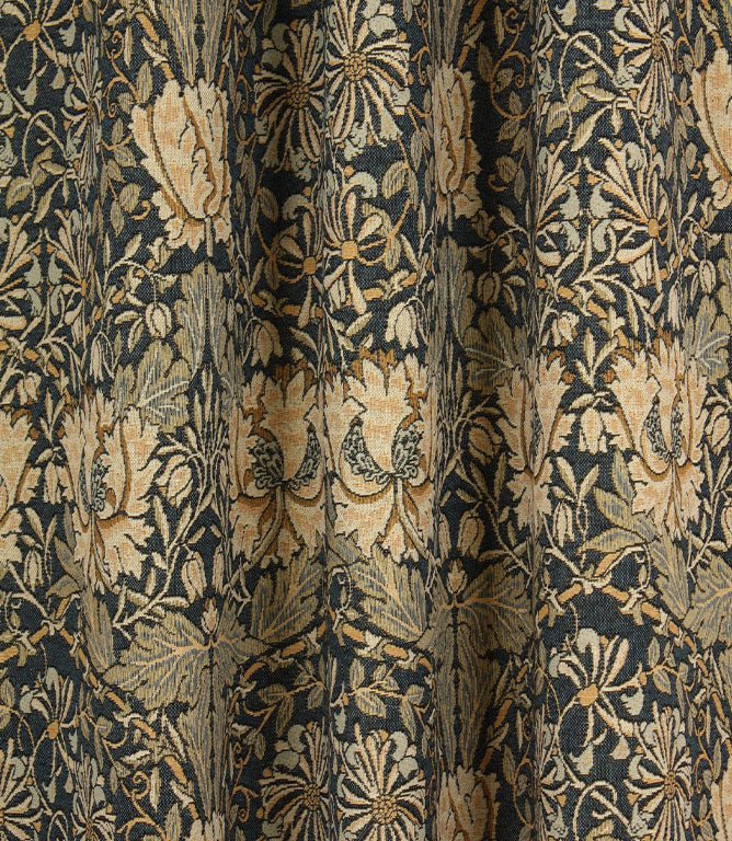 Honeysuckle Tapestry Fabric / Navy - Just Fabrics