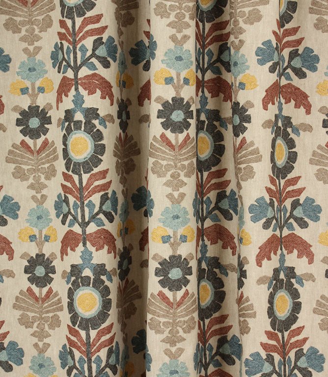 Meadow Blooms Fabric / Cinnamon - Just Fabrics