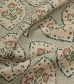 Fleur De Lune Fabric / Duck Egg - Just Fabrics