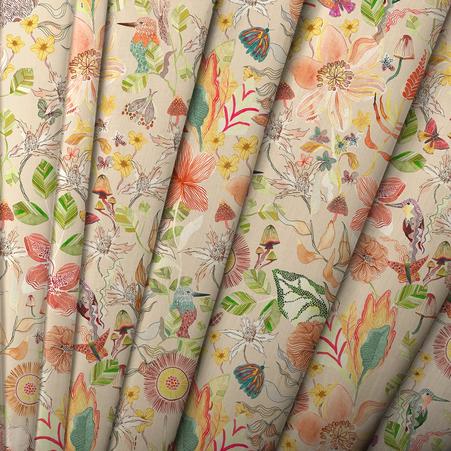 Primrose Fabric / Apricot - Just Fabrics