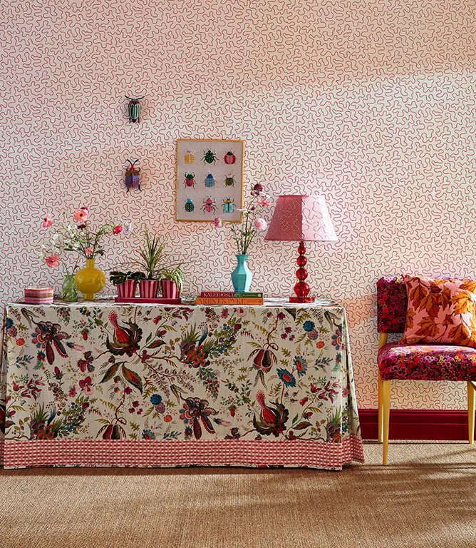 Wonderland Floral Fabric / Spinel / Peridot / Pearl - Just Fabrics